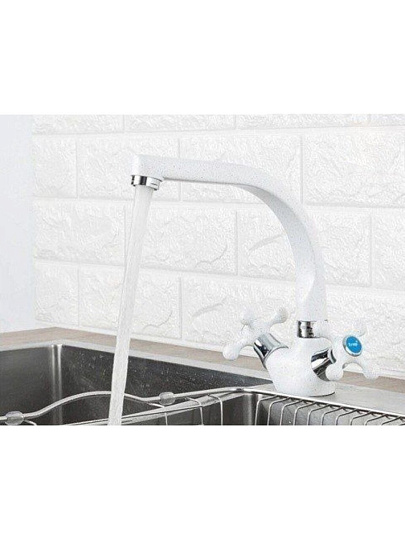 Смеситель для кухни, Frap, с кран-буксой, белый, F5408-8
