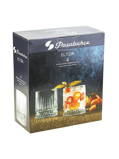Стакан 210 мл, стекло, 4 шт, Pasabahce, Elysia, 520014B