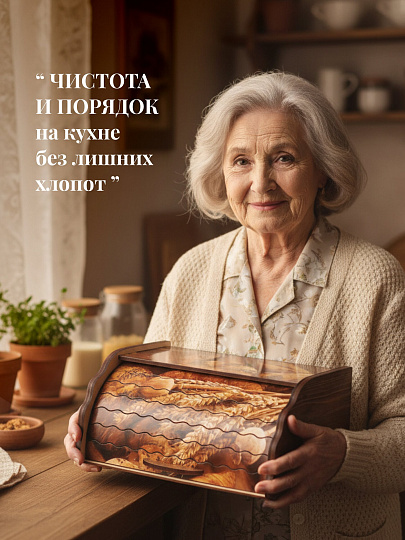 Хлебница дерево, 38.5х28.5х17.5 см, большая, ХЛ-1