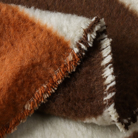 Плед 1.5-спальный, 150х200 см, 60% хлопок, 40% акрил, Karteks, Soft Komfort PS167, бежево-коричневый, 104/150.167
