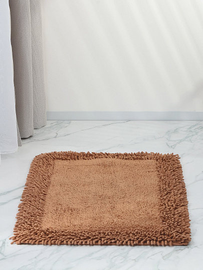 Коврик для ванной, 0.5х0.8 м, хлопок, buble, коричневый, Silvano, Лиона