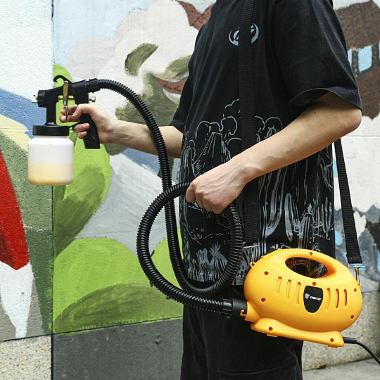 Краскопульт электрический, Deko, DKSG800 HVLP, 0.8 кВт, 0.8 л, 100 DIN/сек, с нижним бачком, 1.8 мм, 018-1109