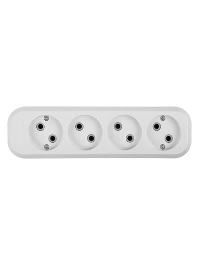 Колодка розеточная 4 гнезда, 2 полюса, без заземления, 10 А, 220 В, 2.2 кВт, без выключателя, IP20, General Lighting Systems, Easy GSB-10-4-IP20, 470055