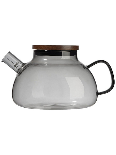Чайник заварочный стекло, 1 л, с ситечком, с деревянной крышкой, Leonord, Aroma di Fiore, 910146
