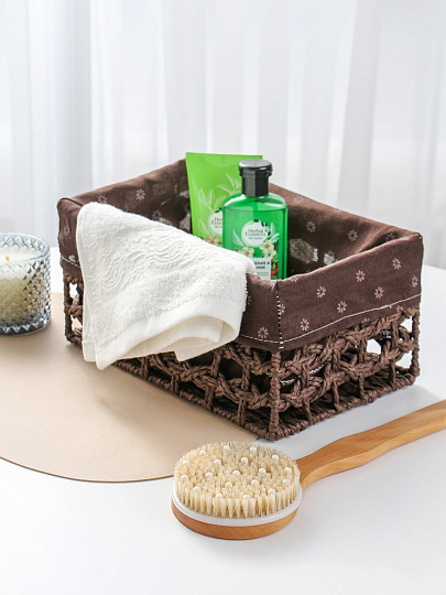 Корзина 30х20х14 см, прямоугольная, плетеная, мокко, Y4-9642