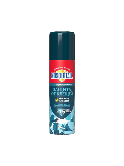 Репеллент от клещей, спрей, Mosquitall, Спец.защита от клещей, 100 мл