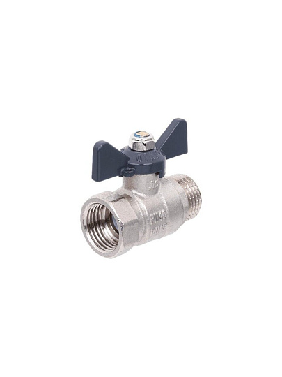Кран для воды, 3/4", г-ш, латунь, ручка-бабочка, AquaLink