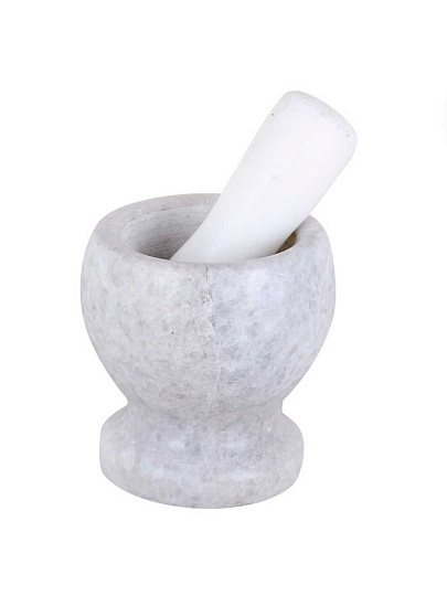 Ступка и пестик мрамор, 10х8.5 см, в ассортименте, Y3-1090