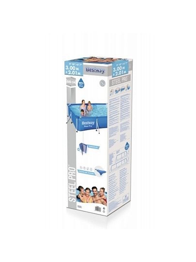 Бассейн каркасный Bestway, 300х201х66 см, Steel Pro, 56404BW, 3300 л
