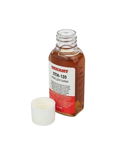 Флюс для пайки Rexant, ЛТИ-120, 30 мл, флакон, 09-3625