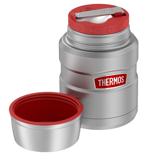 Термос для еды, нержавеющая сталь, 0.47 л, широкая горловина, Thermos, SK3000RCMS, колба нержавеющая сталь, с ложкой, 373731