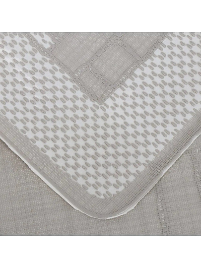 Скатерть 137х183 см, ПВХ, Linen, серая, ST-1116G