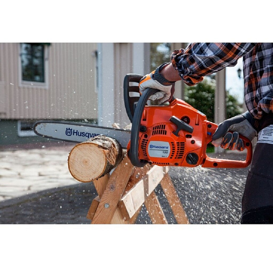 Пила цепная бензиновая, Husqvarna, 1.9 л.с., 1400 Вт, длина шины 41 см, шаг цепи 3/8 дюйм, 56 звеньев, 120 Mark II, 9678619-07