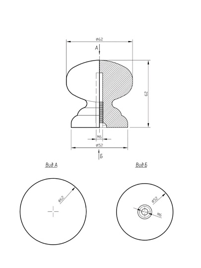 Ручка круглая, лиственница, дерево