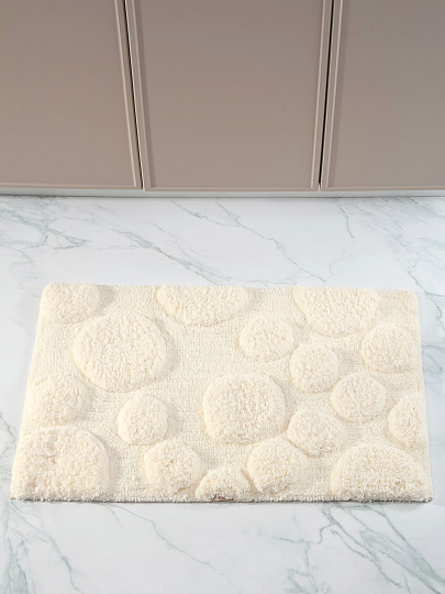 Коврик для ванной, 0.5х0.8 м, микрофибра, белый, Silvano, Лиона