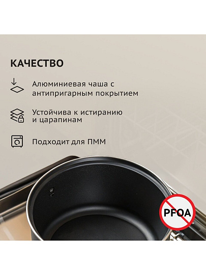 Мультиварка Rion, GB-MC38, 12 программ, 5 л, 860 Вт, тефлоновое покрытие чаши, антипригарное покрытие