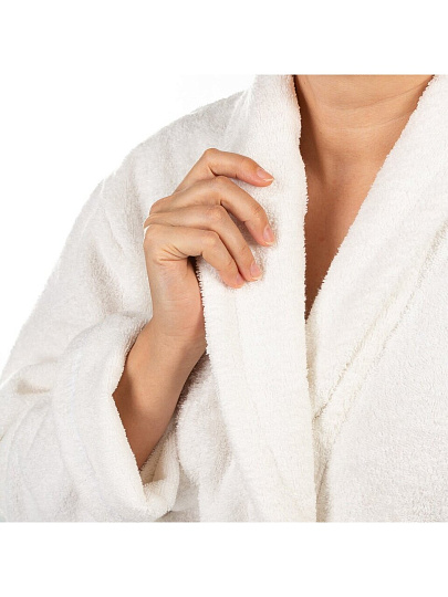 Халат женский, махровый, 100% хлопок, молочный, XL-XXL, 52-54, Silvano