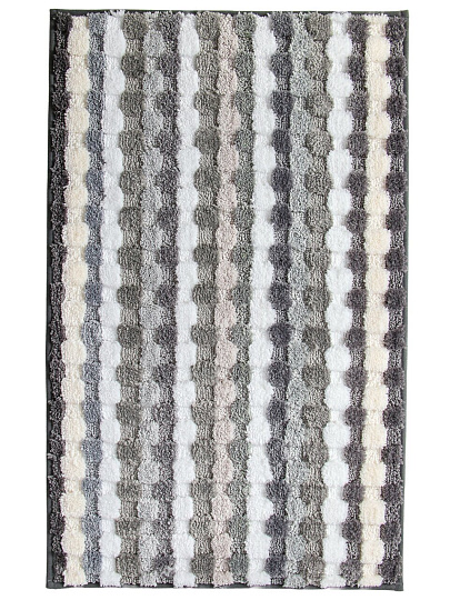 Коврик для ванной, антискользящий, 0.5х0.8 м, микрофибра, Y4-9955, полосатый, с белыми полосками
