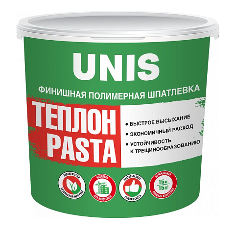 Шпатлевка Unis, Теплон Pasta, финишная, белая, 5 кг