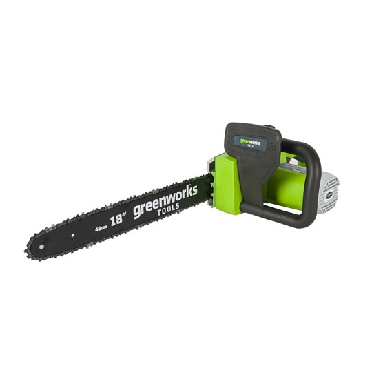 Пила цепная электрическая, Greenworks, 2000 Вт, длина шины 45 см, шаг цепи 3/8 дюйм, 63 звена, GCS2046, 20037