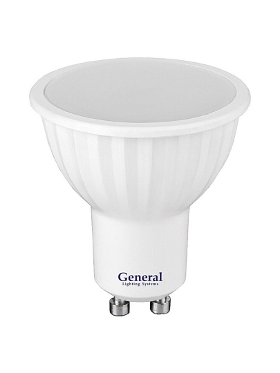 Лампа светодиодная GU10, 15 Вт, 230 В, 4500 К, нейтральный белый свет, General Lighting Systems, GLD, 661588