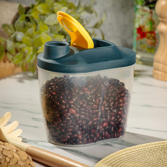 Банка для сыпучих продуктов, пластик, 1 л, с крышкой, Y4-7215
