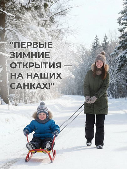 Санки Ветерок, В1/АЛ2, металлическая спинка, алые, Nika