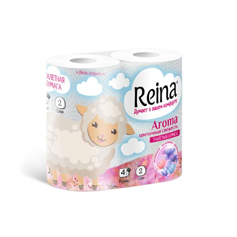 Туалетная бумага Reina Aroma, Цветочная свежесть, 2 слоя, 4 шт