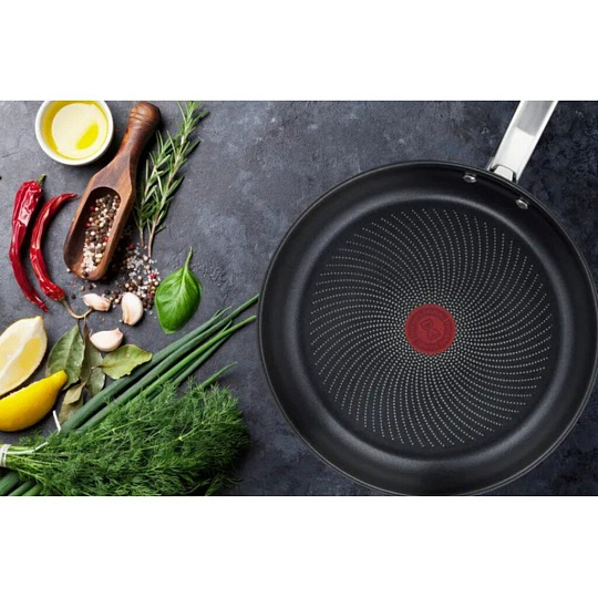 Сковорода нержавеющая сталь, 28 см, антипригарное покрытие, Tefal, Intuition, индукция, B8170644