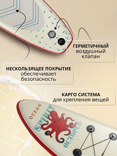 Сап борд надувной 330х81х15 см, одинарный ПВХ, рюкзак, насос, весло и лиш, ремкомплект, 200 кг, SUP004