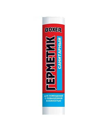 Герметик силиконовый, санитарный, Boxer, S, Н1616, 260 мл, белый