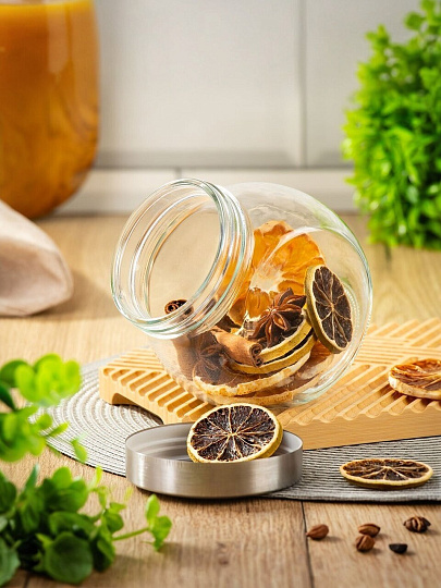 Банка для сыпучих продуктов, стекло, 0.6 л, с крышкой, Манхеттен, Y6-6494