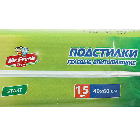 Пеленки для домашних животных одноразовые, гелевые, приучение к месту, Mr.fresh, 15 шт, 40х60 см