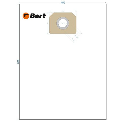 Комплект мешков пылесборных для пылесоса BORT BB-08U, 93411447