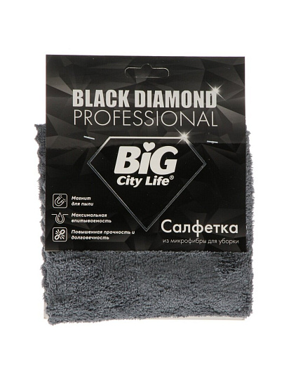 Салфетка бытовая для уборки, микрофибра, 30 х 30 см, Big City Life, Black Diamond, 14410542
