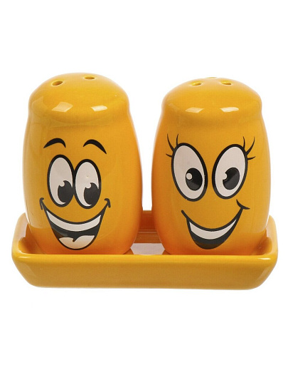 Набор для специй керамика, 2 шт, 11х6х8.5 см, на подставке, Dolomite, Smile, L2520868