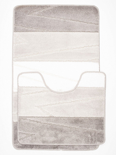 Комплект ковриков для ванной, антискользящий, 2 шт, 0.6х1.0, 0.5х0.6 м, 12 мм м, серый, Aqua-Prime, Enigma