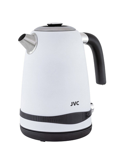 Чайник электрический JVC, JK-KE1730 white, 1.7 л, 2200 Вт, скрытый нагревательный элемент, нержавеющая сталь