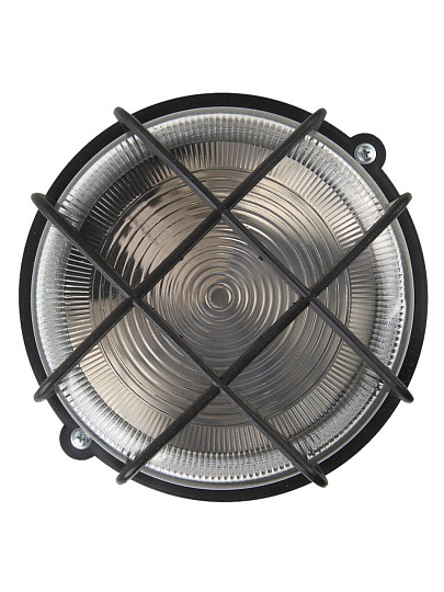Светильник General Lighting Systems, НПП 03-100-005.04, 100 Вт, E27, на 1 лампочку, IP54, 21.2х21.2х10.4 см, с решеткой, черный, 437850