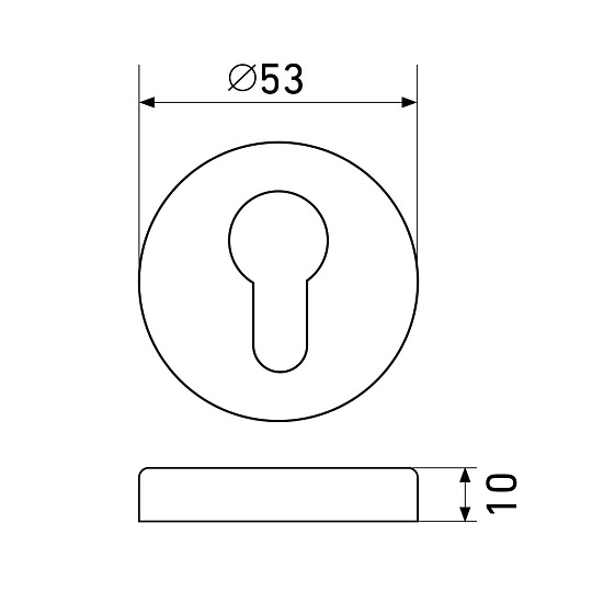 Накладка цилиндровая, Стандарт, 0200 Black Inox, черная, 14 877