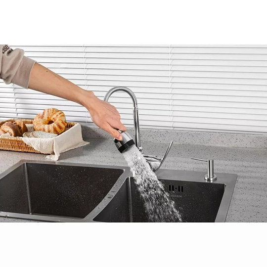 Смеситель для кухни, Frud, гибкий излив, с картриджем, R42055-2