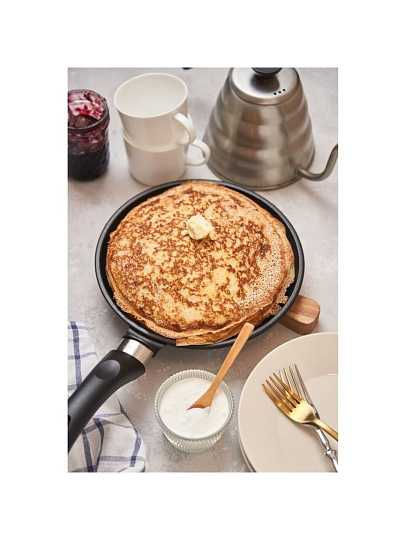 Блинница алюминий, 22 см, антипригарное покрытие, Нева Металл Посуда, 6222, бакелитовая ручка