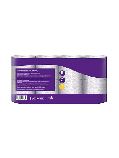 Туалетная бумага Softi Clean, 2 слоя, 8 шт, 15.31 м, с втулкой, белая