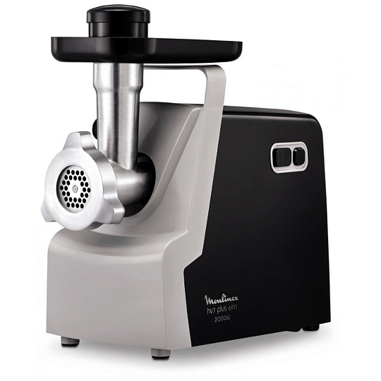 Мясорубка электрическая Moulinex, ME 542810, 2000 Вт, реверс, 2.6 кг/мин, 2 насадки, для колбасок, кеббе