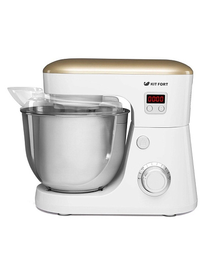 Миксер стационарный, Kitfort, KT-1308-2, 4.2 л, 600 Вт, 6 скоростей, с чашей, белый