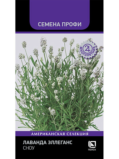 Семена Цветы, Лаванда, Эллеганс Сноу, 10 шт, цветная упаковка, Поиск