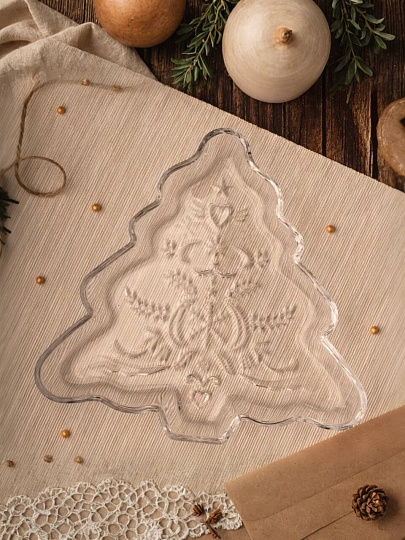 Блюдо стекло, для сервировки, фигурное, 22х21х2 см, Happy Holidays, Atmosphere, AT-K1174