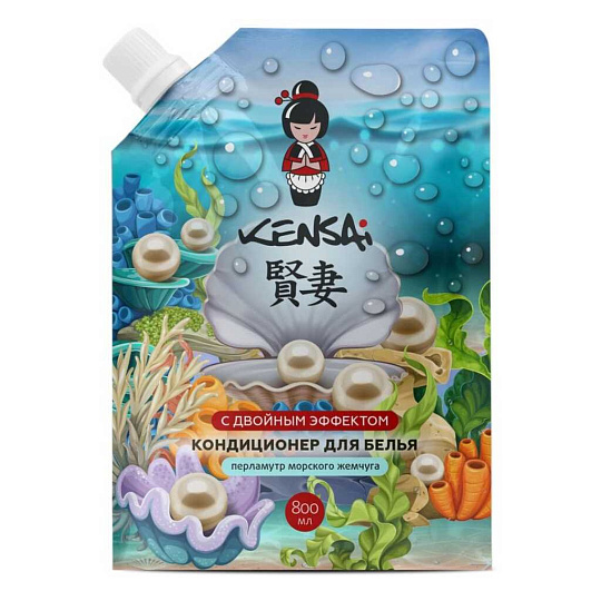 Кондиционер для белья Kensai, 0.8 л, Перламутр морского жемчуга, д/пак