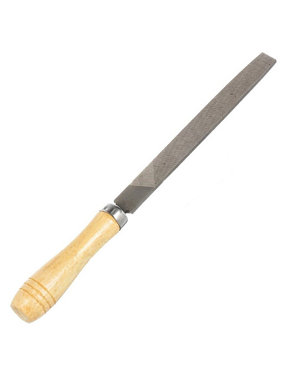 Напильник плоский, 150 мм, №2, деревянная ручка, Bartex, 12018