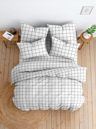 Постельное белье 2-спальное, простыня 200х215 см, 2 наволочки 70х70 см, пододеяльник 175х215 см, Silvano, поплин, б/з, Рэкс